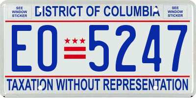 DC license plate EO5247