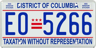 DC license plate EO5266