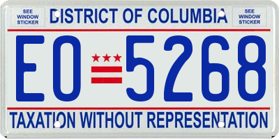 DC license plate EO5268