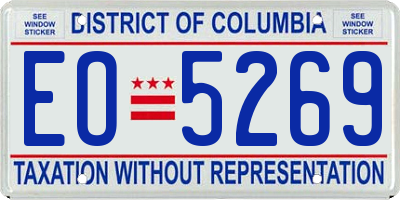 DC license plate EO5269