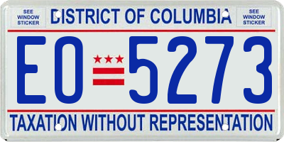 DC license plate EO5273