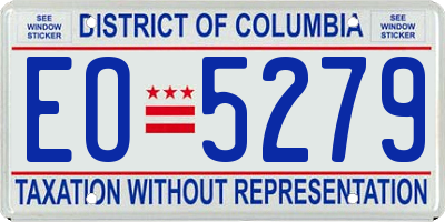 DC license plate EO5279