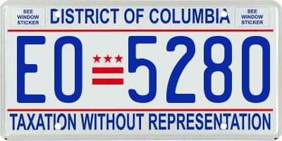 DC license plate EO5280