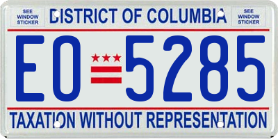 DC license plate EO5285