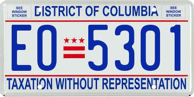 DC license plate EO5301