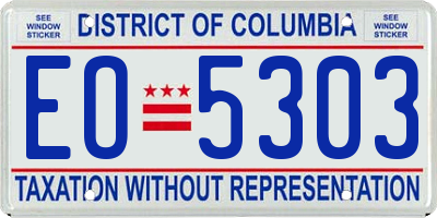 DC license plate EO5303