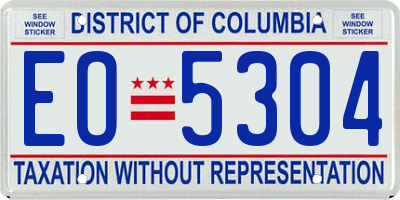 DC license plate EO5304