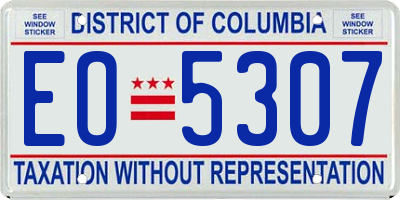DC license plate EO5307