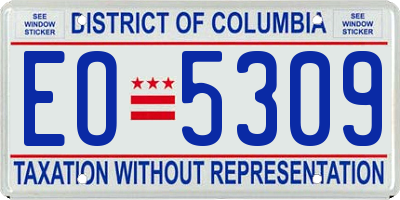 DC license plate EO5309