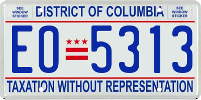 DC license plate EO5313