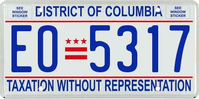 DC license plate EO5317