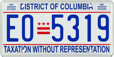DC license plate EO5319