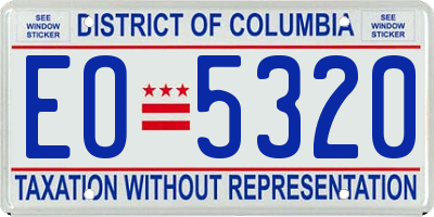 DC license plate EO5320