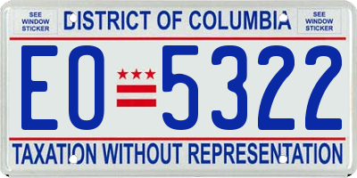 DC license plate EO5322
