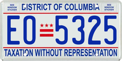 DC license plate EO5325