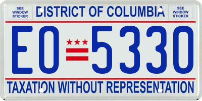 DC license plate EO5330