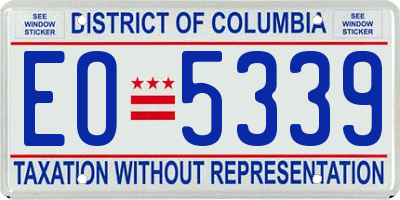 DC license plate EO5339
