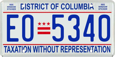 DC license plate EO5340