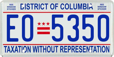 DC license plate EO5350