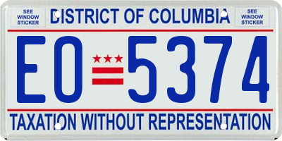 DC license plate EO5374