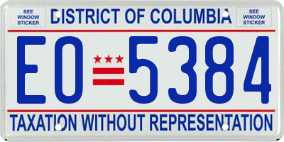 DC license plate EO5384