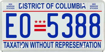 DC license plate EO5388