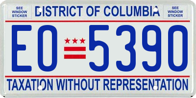 DC license plate EO5390