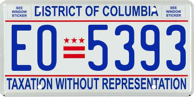 DC license plate EO5393
