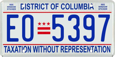 DC license plate EO5397