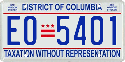 DC license plate EO5401