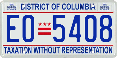 DC license plate EO5408