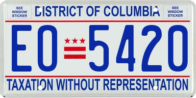 DC license plate EO5420