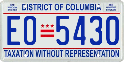 DC license plate EO5430