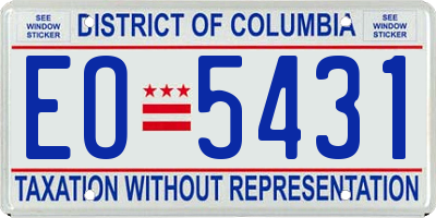 DC license plate EO5431