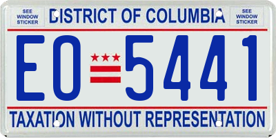 DC license plate EO5441