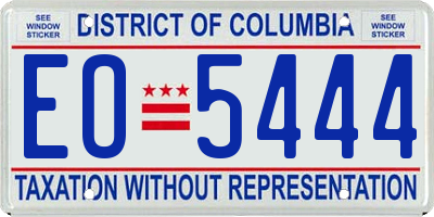 DC license plate EO5444