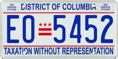 DC license plate EO5452