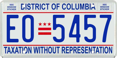 DC license plate EO5457