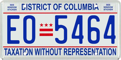 DC license plate EO5464