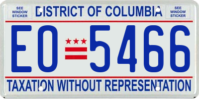 DC license plate EO5466