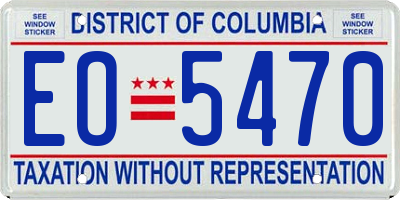 DC license plate EO5470