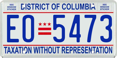 DC license plate EO5473