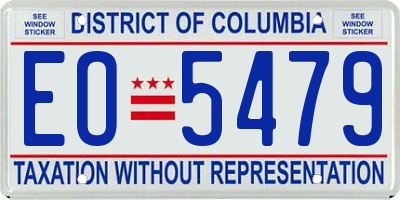 DC license plate EO5479