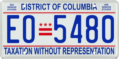DC license plate EO5480