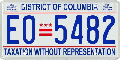 DC license plate EO5482
