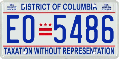 DC license plate EO5486