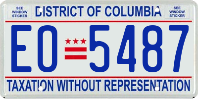 DC license plate EO5487