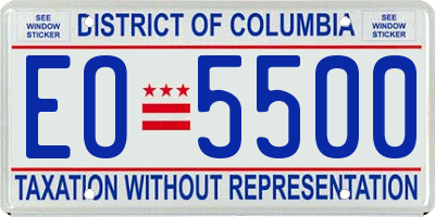 DC license plate EO5500