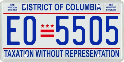 DC license plate EO5505