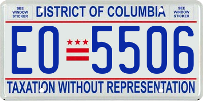 DC license plate EO5506